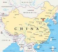 Carte de la Chine grande carte avec les villes, la capitale Beijing et les fleuves