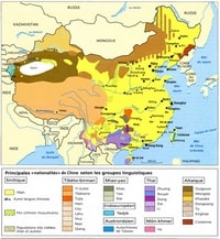 carte Chine groupes ethniques linguistiques