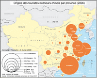 carte Chine nombre touristes chinois provinces