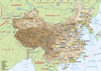 Carte de la Chine avec les villes, les aéroports, les ports et les sites touristiques
