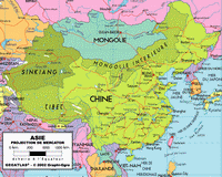 Carte de la Chine avec les villes, les routes et les fleuves