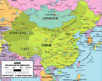 carte Chine villes routes fleuves