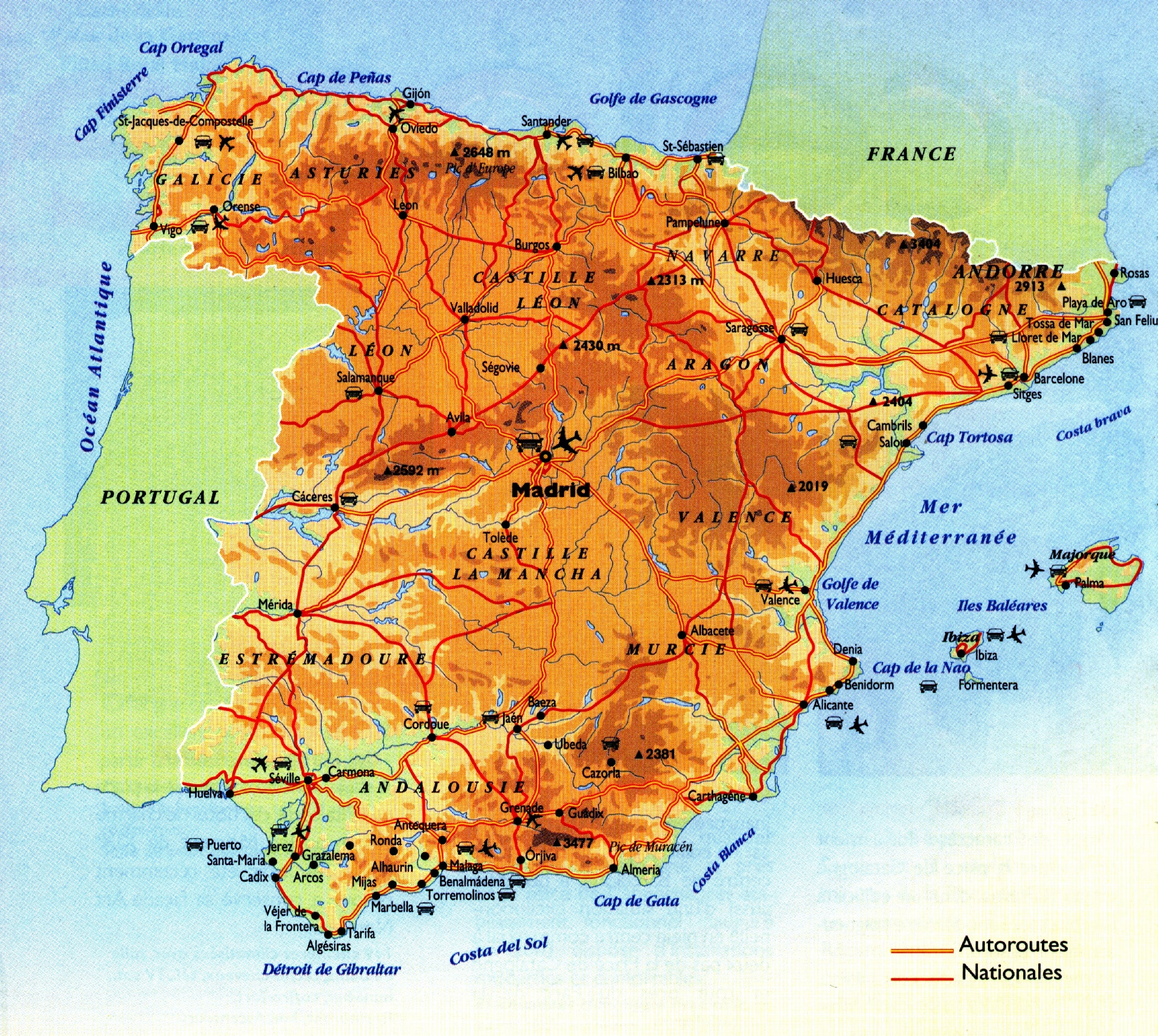 Carte De L Espagne Avec Les R gions Page 2 Carte De L Espagne Avec Les R gions Page 2