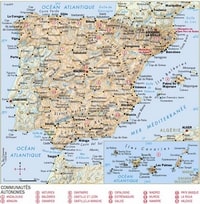 carte Espagne ville communautés autonomes