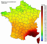 carte ensoleillement de la France