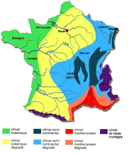 carte climat de la France