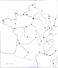 Carte de la France vierge avec les villes