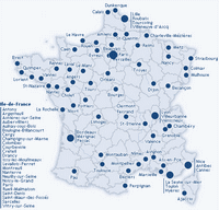 Carte des principales villes françaises