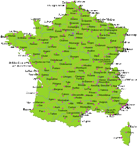 Carte de la France avec les villes