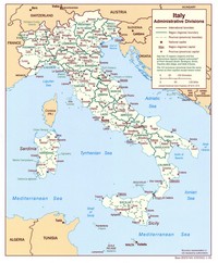 Carte des régions de l'Italie