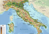 Carte du relief de l'Italie