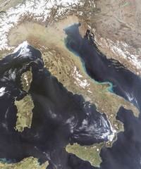 Carte satellite de l'Italie