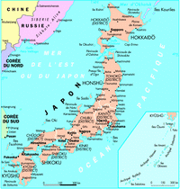 Carte du Japon avec les villes
