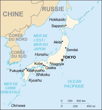 Carte du Japon avec les villes et régions : page 2