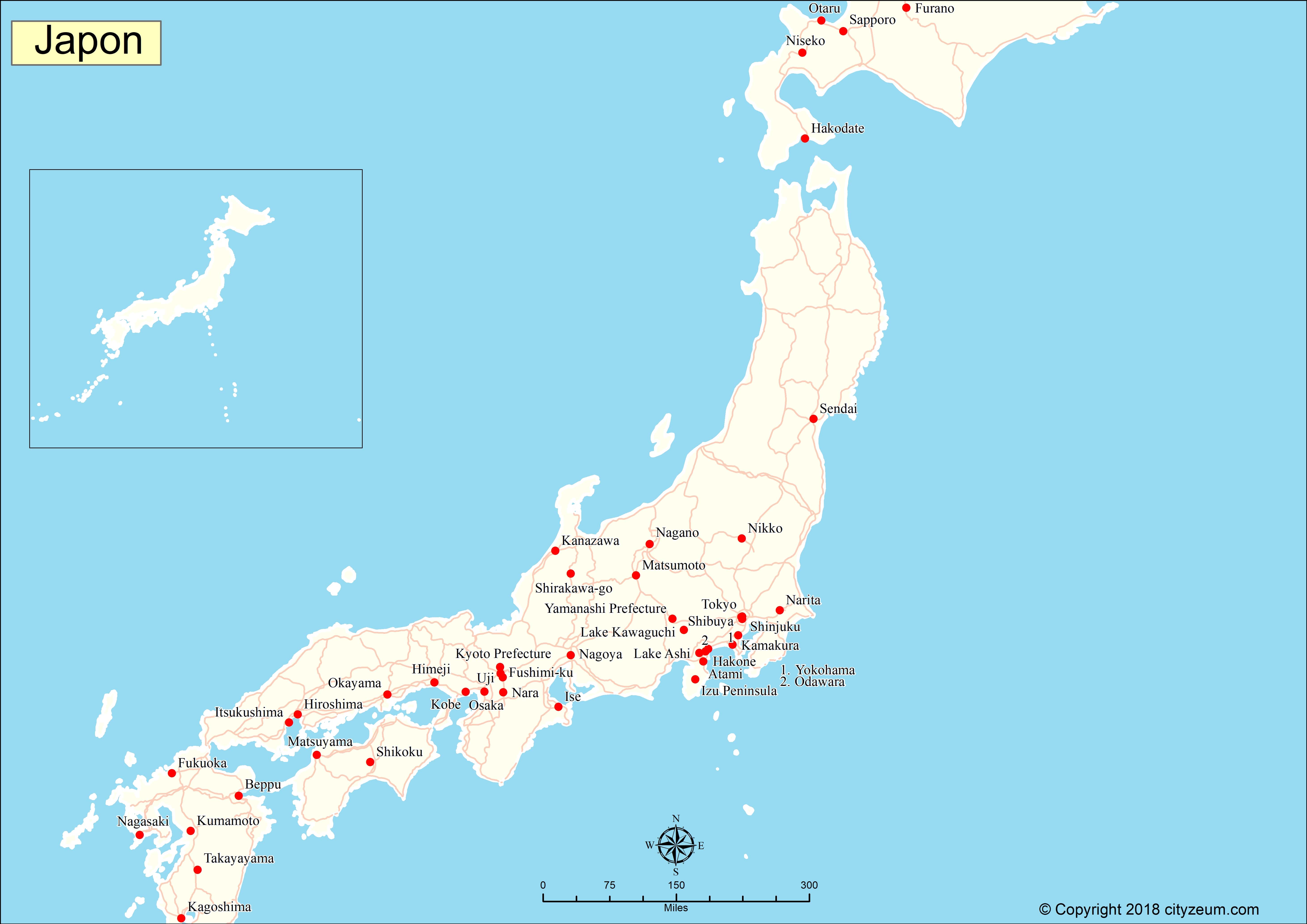 Япония карта онлайн