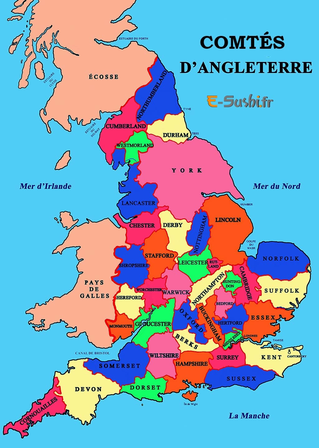 carte des regions grande bretagne