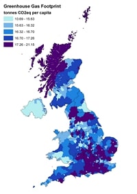 carte gaz effet serre CO2 émi habitant Royaume-Uni