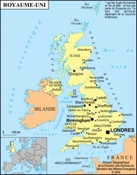 carte Royaume-Uni île de Man et les îles Anglo-Normandes