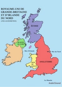 carte Royaume-Uni simple à imprimer avec les 4 nations