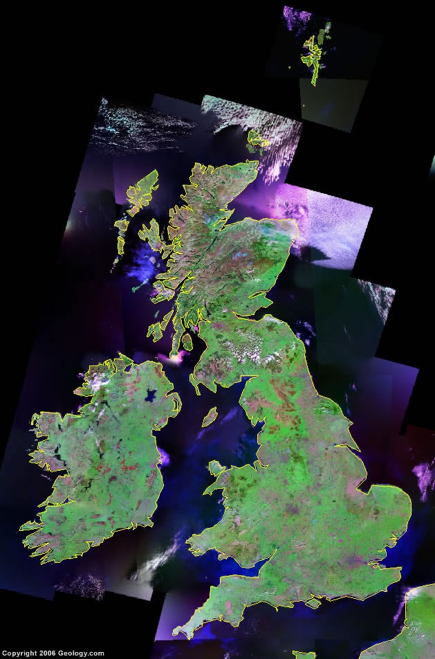 Photo satellite Royaume Uni