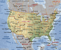 Carte des Etats-Unis avec les villes
