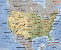 CARTE DES USA AVEC GRANDES VILLES