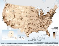 Carte de la densité de la population des Etats-Unis