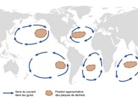 carte 7e Continent gyres océaniques et les zones de déchets