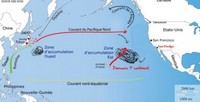 carte 7e Continent avec les zones d'accumulations des déchets