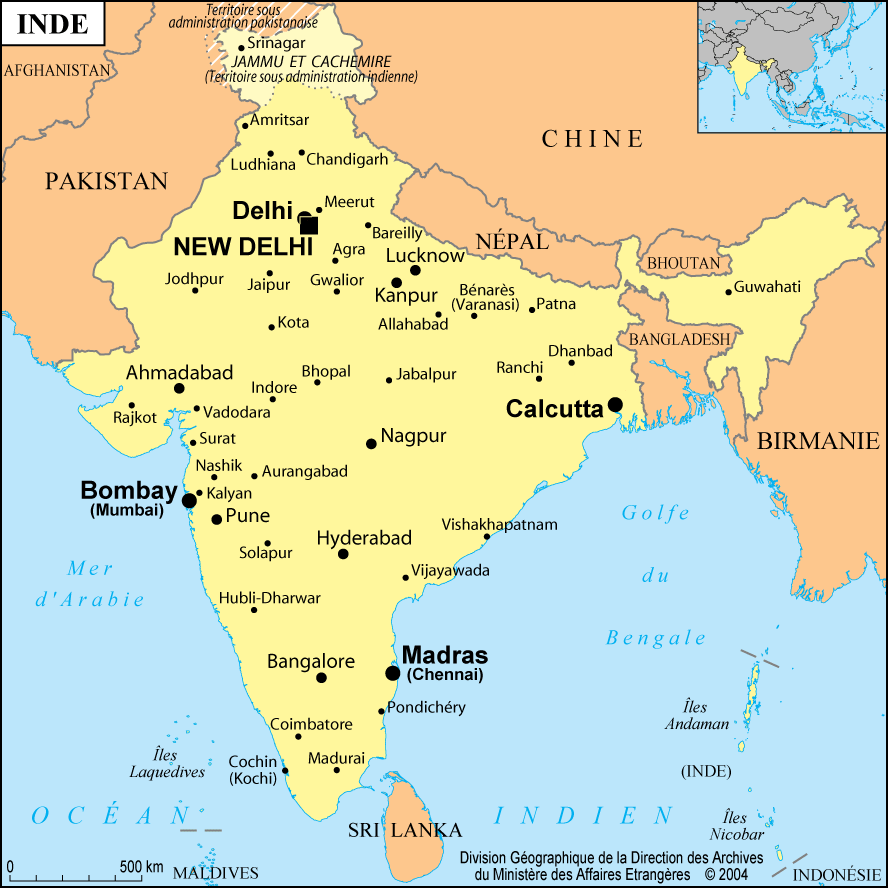 inde carte pays - Image