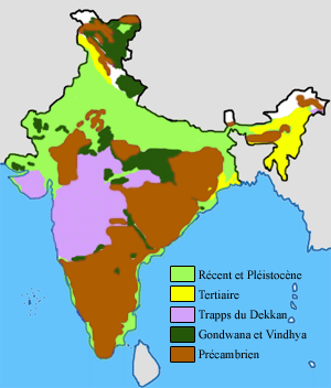 Carte géologique de l'Inde