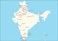 Carte Inde grande carte avec les sites touristiques importants