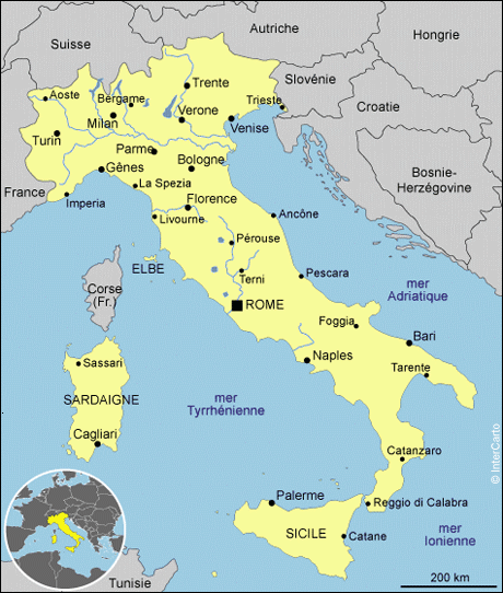 Carte Italie ville