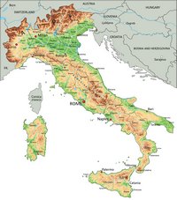 Carte Italie relief routes villes