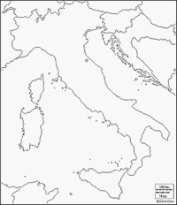 Carte d'Italie vierge