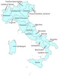 Carte région Italie