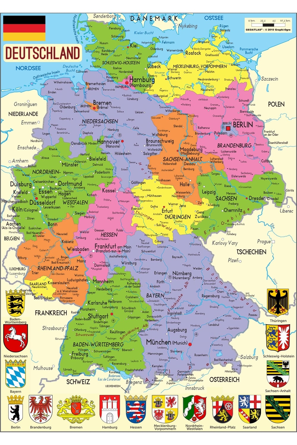 allemagne carte géographique