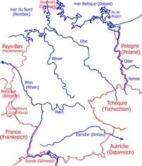 Carte Allemagne fleuves