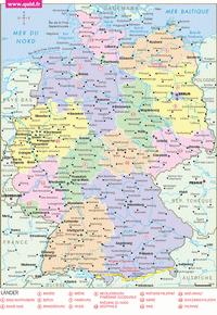 Carte de l'Allemagne avec les villes et les Länder