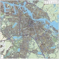 carte topographique Amsterdam type sol eau forêts habitations