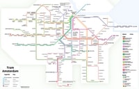 carte transports tram métro Amsterdam lignes arrêts