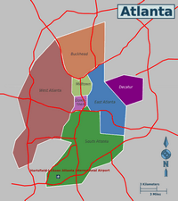 Carte Atlanta quartiers