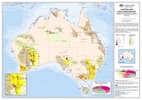 Carte de l'Australie grande carte avec les ressources en or et diverses informations sur les mines d'or