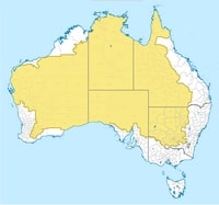 carte Australie zone dépeuplée