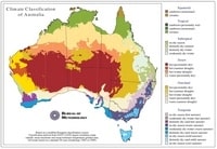 Carte de l'Australie avec le type de climat et les variations selon les saisons