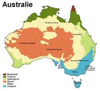 carte climat Australie