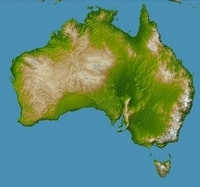 Carte du relief de l'Australie