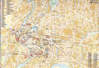 Carte de Bangkok avec les hôtels, les ambassades et l'échelle