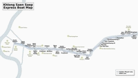 carte Bangkok plan du bateau de transport express sur le Khlong Saen Saep