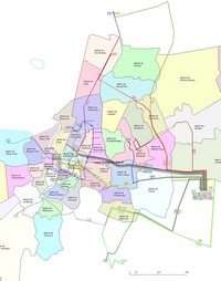 Carte de Bangkok avec les quartiers et les lignes de bus